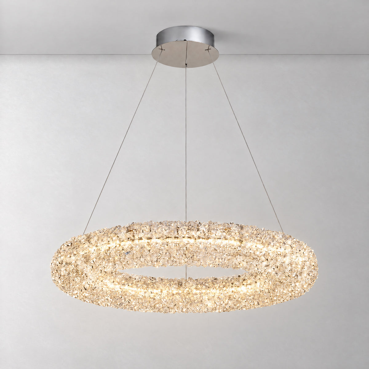 Lumina Crystal Pendant Chandelier – lights on