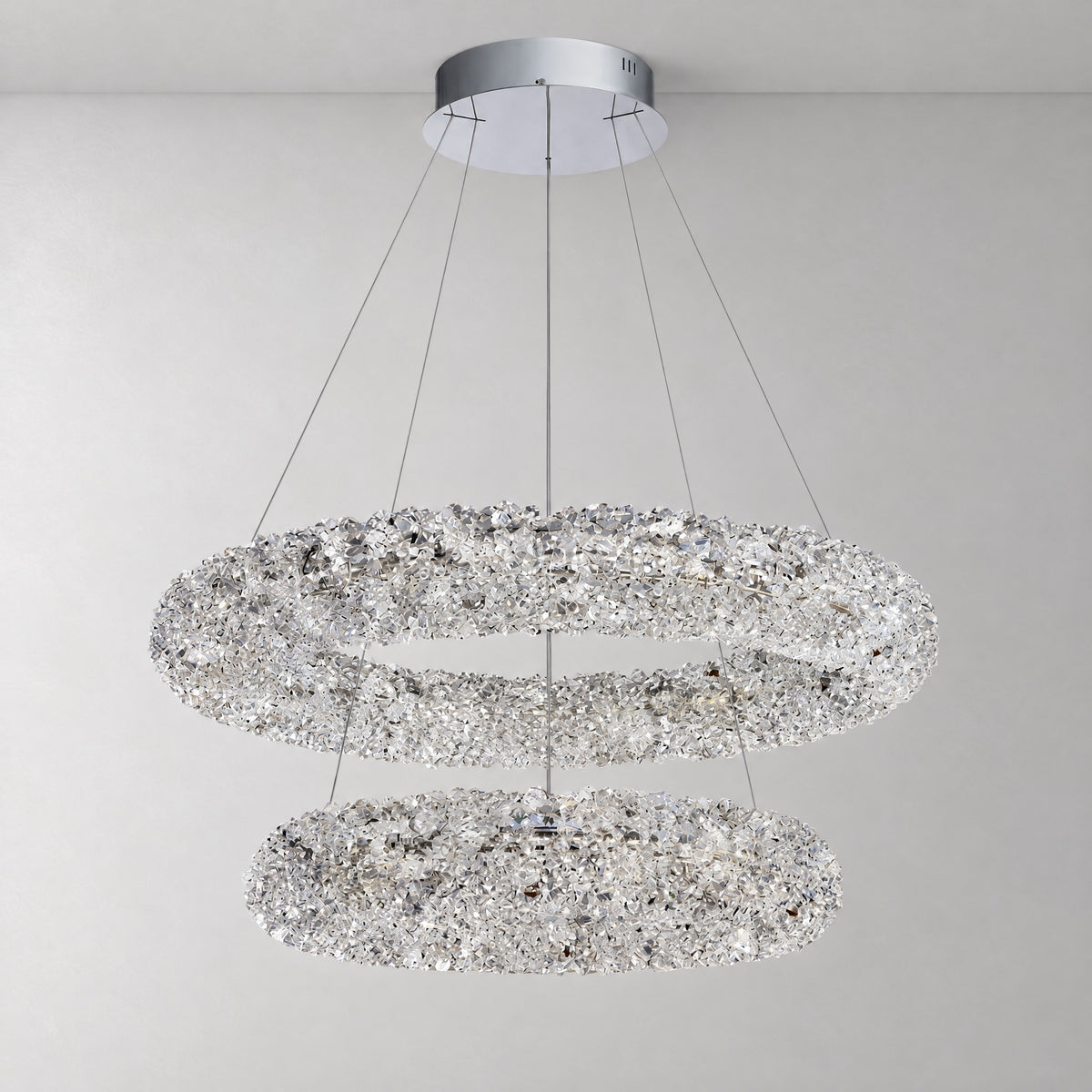 Lumina Halo Crystal Chandelier 31.5" – lights off