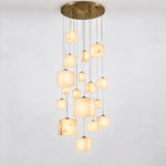 Luminous Cube Cluster Chandelier – lights on