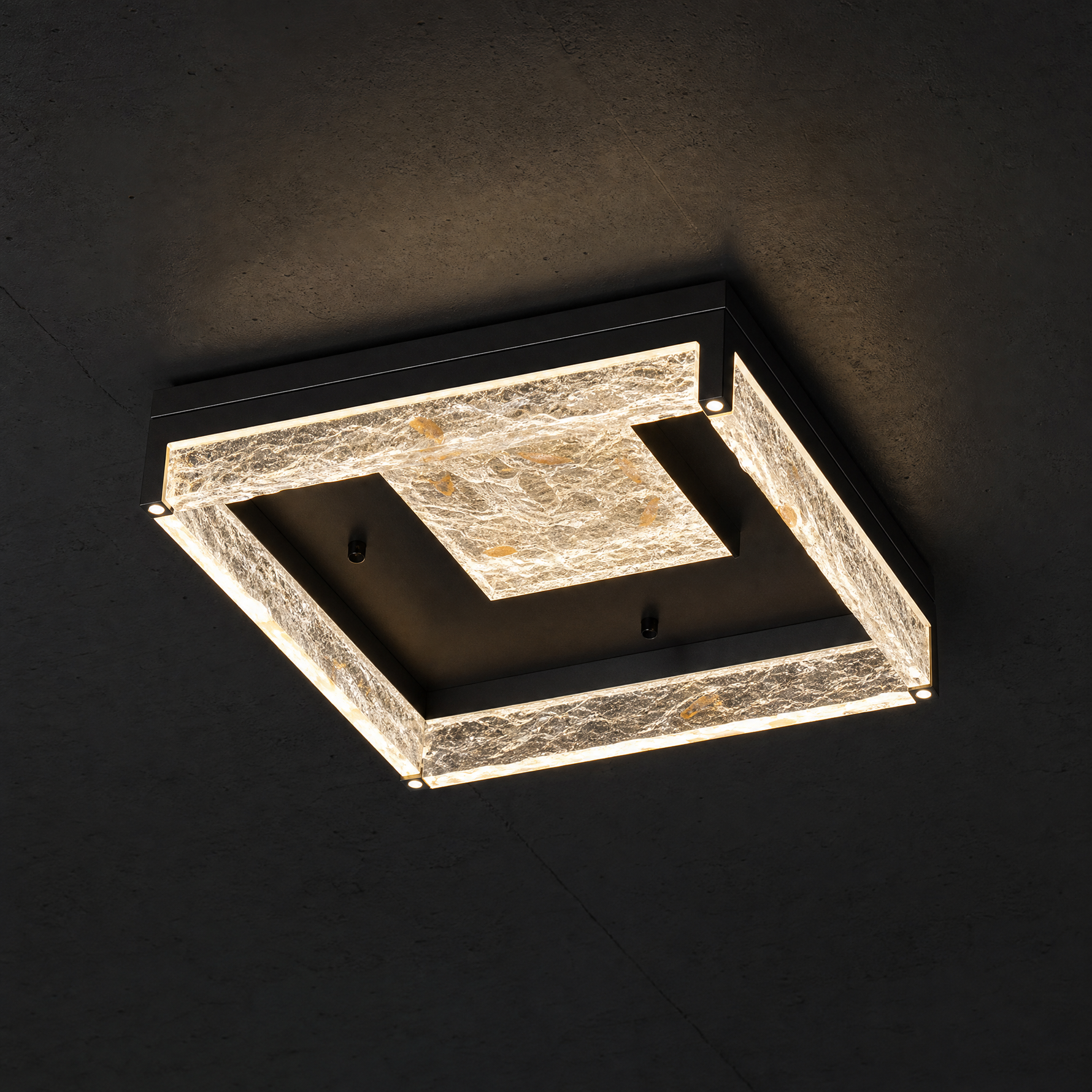 Luminous Cube Modern Crystal Flush Mount Ceiling Light - main
