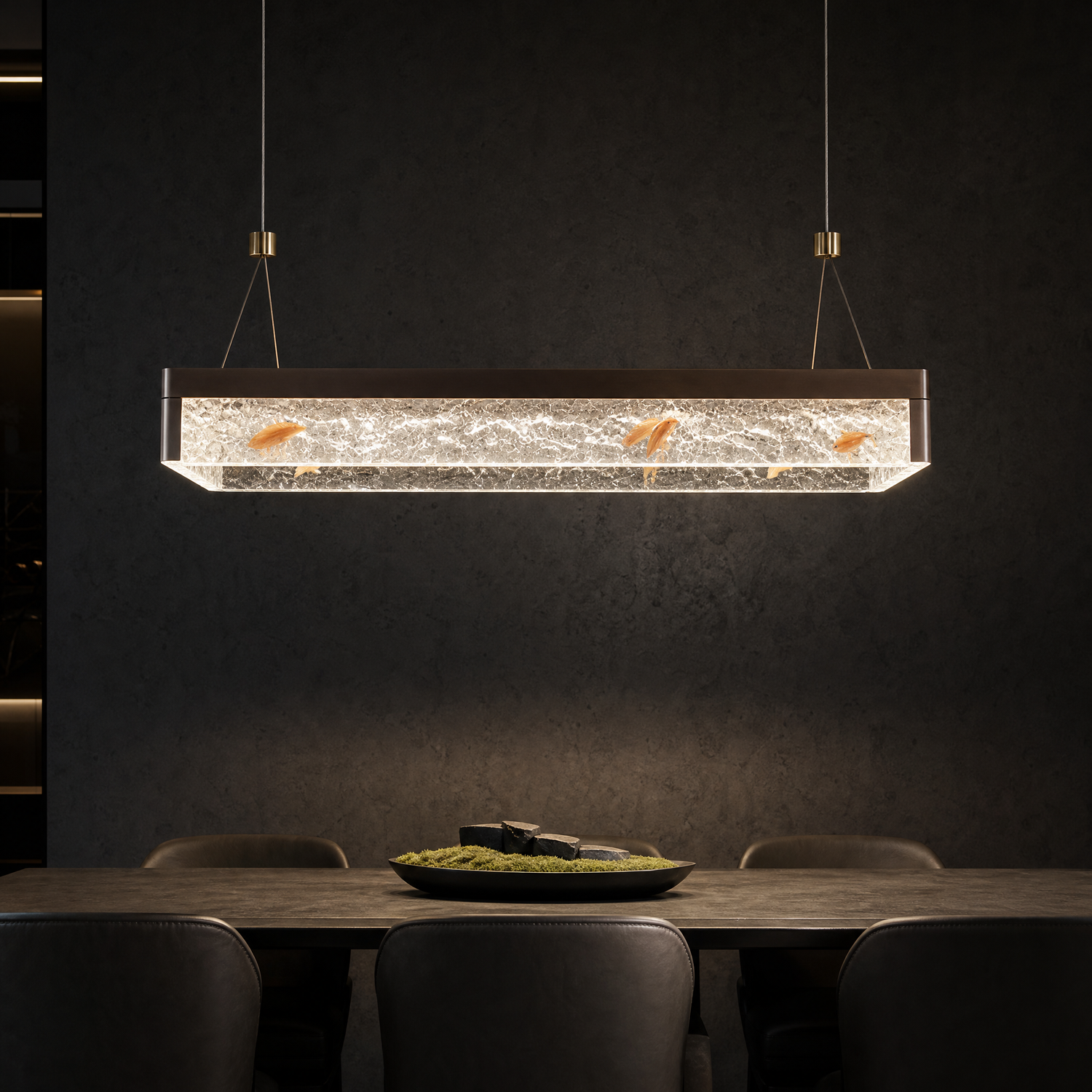 Luminous Cube Modern Linear Dining Pendant Light - main