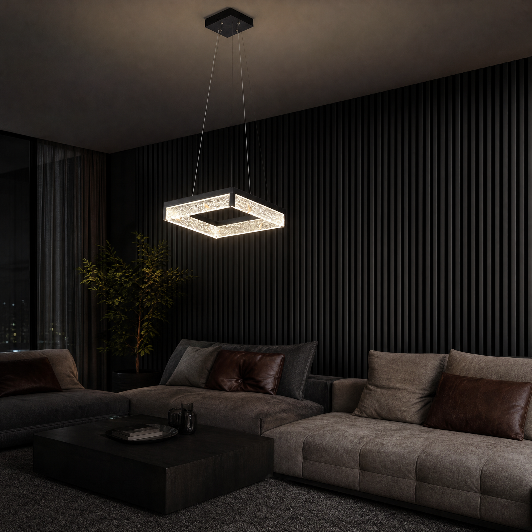 Luminous Cube Modern Sculptural Pendant Light - main