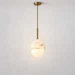 Luna Alabaster Globe Pendant Light – lights on