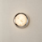 Luna Disc Chrome Bezel Alabaster Wall Sconce – lights on