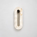 Luna Oval Alabaster Wall Sconce – lights off