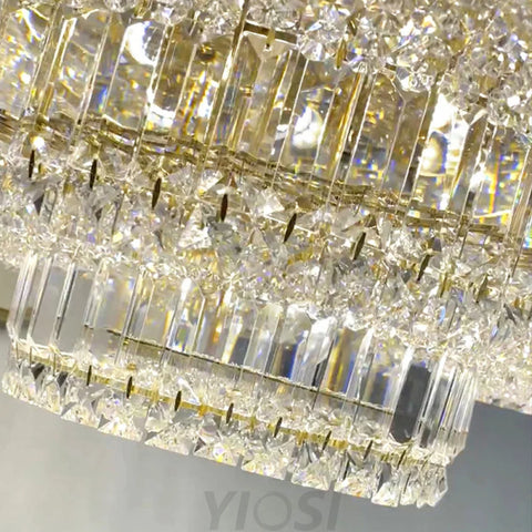 Luxury Cake Shape Living Room Crystal Chandelier
