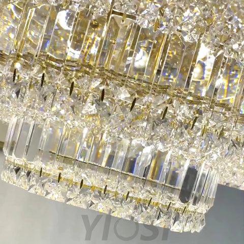 Luxury Cake Shape Living Room Crystal Chandelier