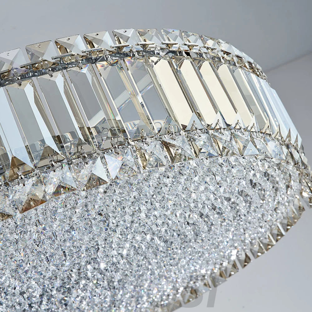 Luxury Cake Shape One Tier Crystal Chandelier