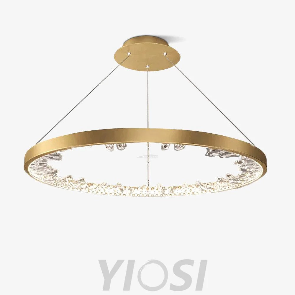 Luxury Circle Crystal Chandelier ∅ 15.7″ - Crystals-1-Yiosilamp