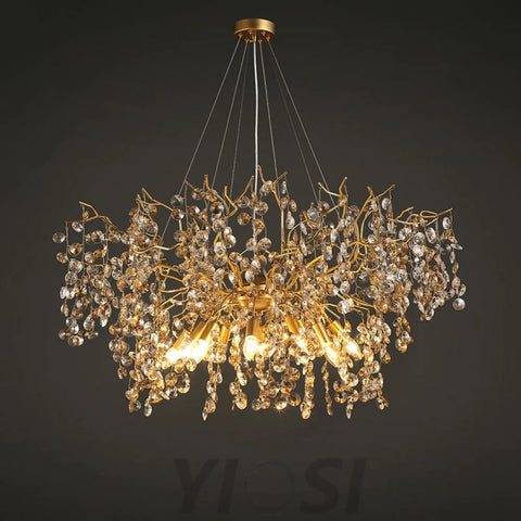 Luxury Crystal Chandelier Lighting Large Kitchen Light Fixtures 39.4’’ D Branch