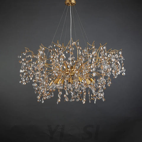 Luxury Crystal Chandelier Lighting Large Kitchen Light Fixtures 39.4’’ D Branch