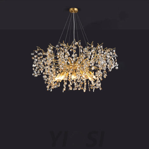 Luxury Crystal Chandelier Lighting Large Kitchen Light Fixtures 39.4’’ D Branch