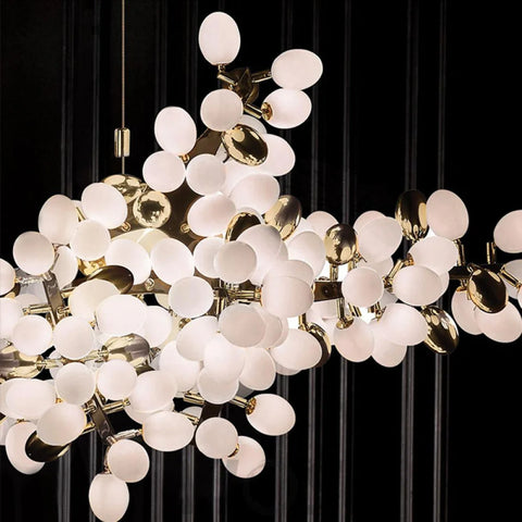 Customize Luxury Grape Linear Glass Ball Chandelier Chaos Line Black Finish Custom