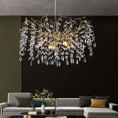 Luxury Pendant Ceiling Chandelier Lighting Fixture For Dining Room 31.5’’ D Branch