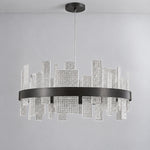 Lyra Round Glass Chandelier – lights off