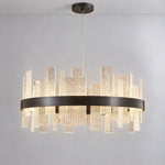 Lyra Round Glass Chandelier – lights on