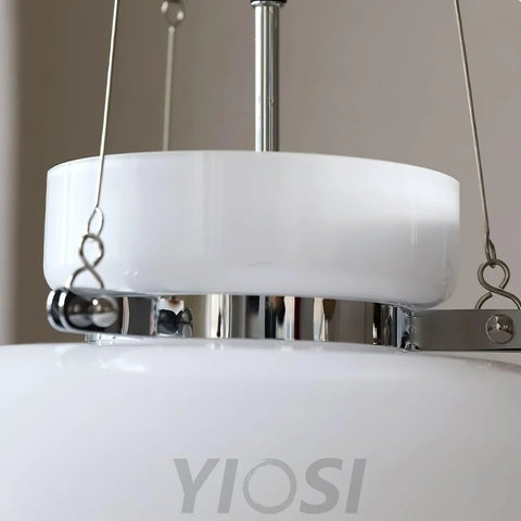 Mack Pendant ∅ 15.7″ x H 9.8″ / Dia 40cm x H 25cm / Chrome + White Pendant light