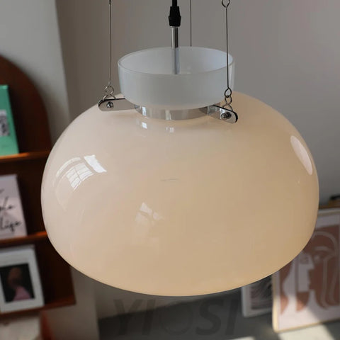 Mack Pendant ∅ 15.7″ x H 9.8″ / Dia 40cm x H 25cm / Chrome + White Pendant light