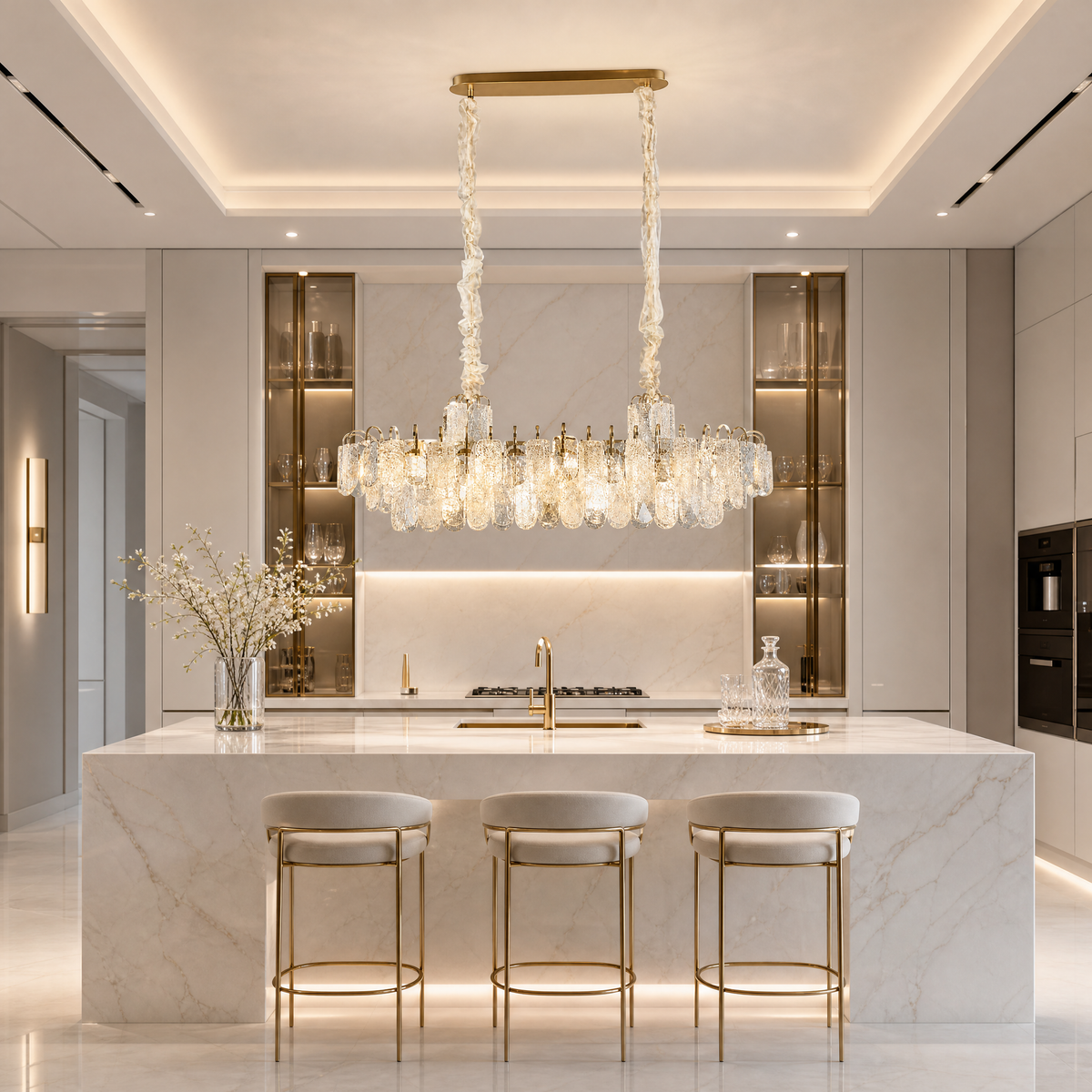 Madreperla Crystal Linear Chandelier