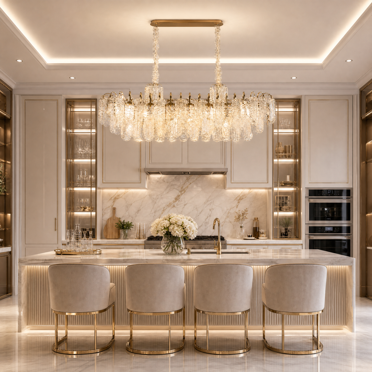 Madreperla Crystal Linear Chandelier