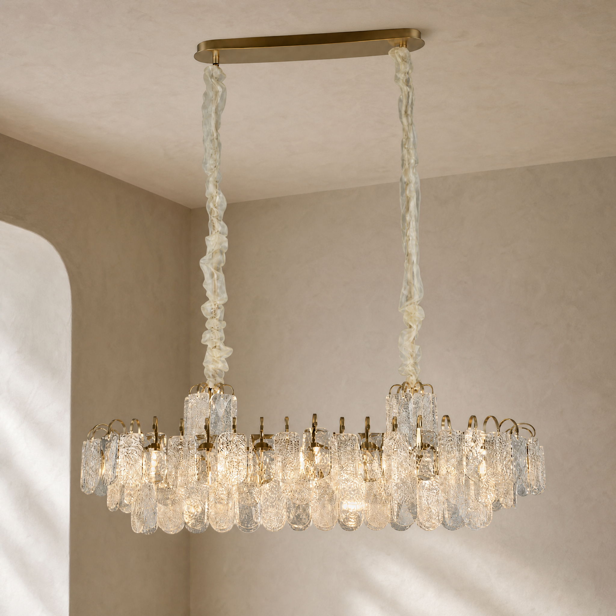 Madreperla Crystal Linear Chandelier