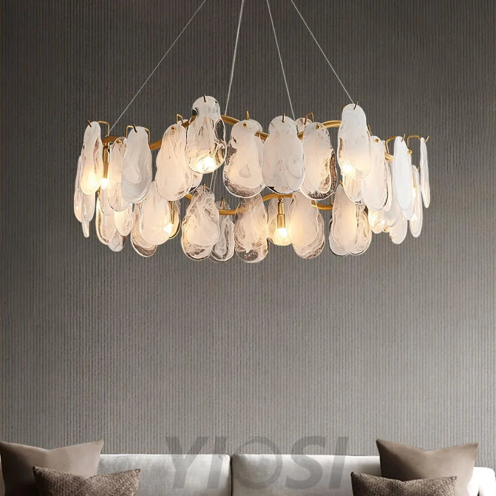 Mahina Cloud Round/Linear Chandelier - Cylinder-1-Yiosilamp