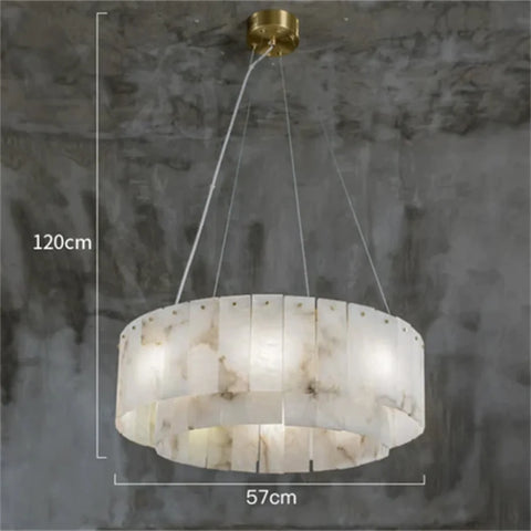 Mancy Alabaster 2-Tier Round Chandelier 32’’D Chandelier