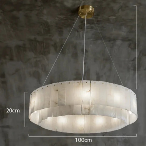 Mancy Alabaster 2-Tier Round Chandelier 39’’D Chandelier