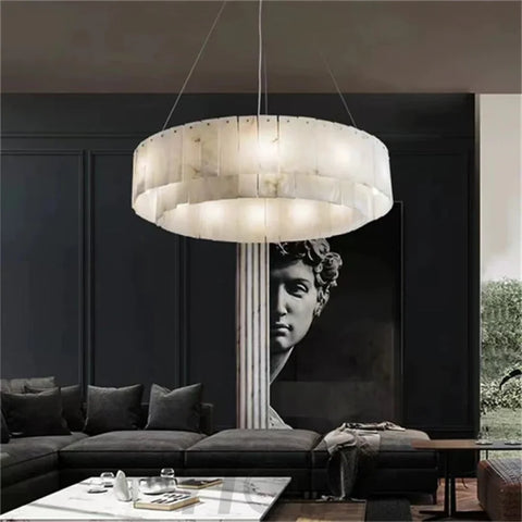 Mancy Alabaster 2-Tier Round Chandelier Chandelier