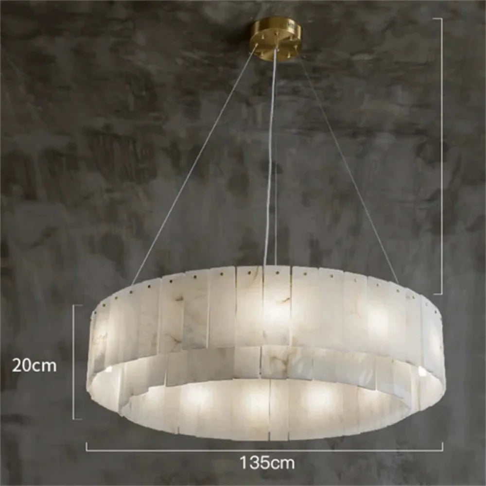 Mancy Alabaster 2-Tier Round Chandelier 47’’D Chandelier