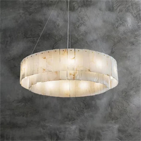 Mancy Alabaster 2-Tier Round Chandelier Chandelier