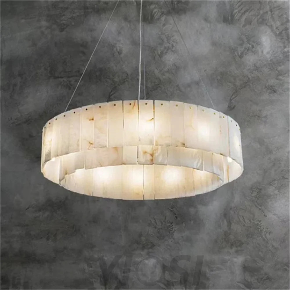 Mancy Alabaster 2-Tier Round Chandelier Chandelier