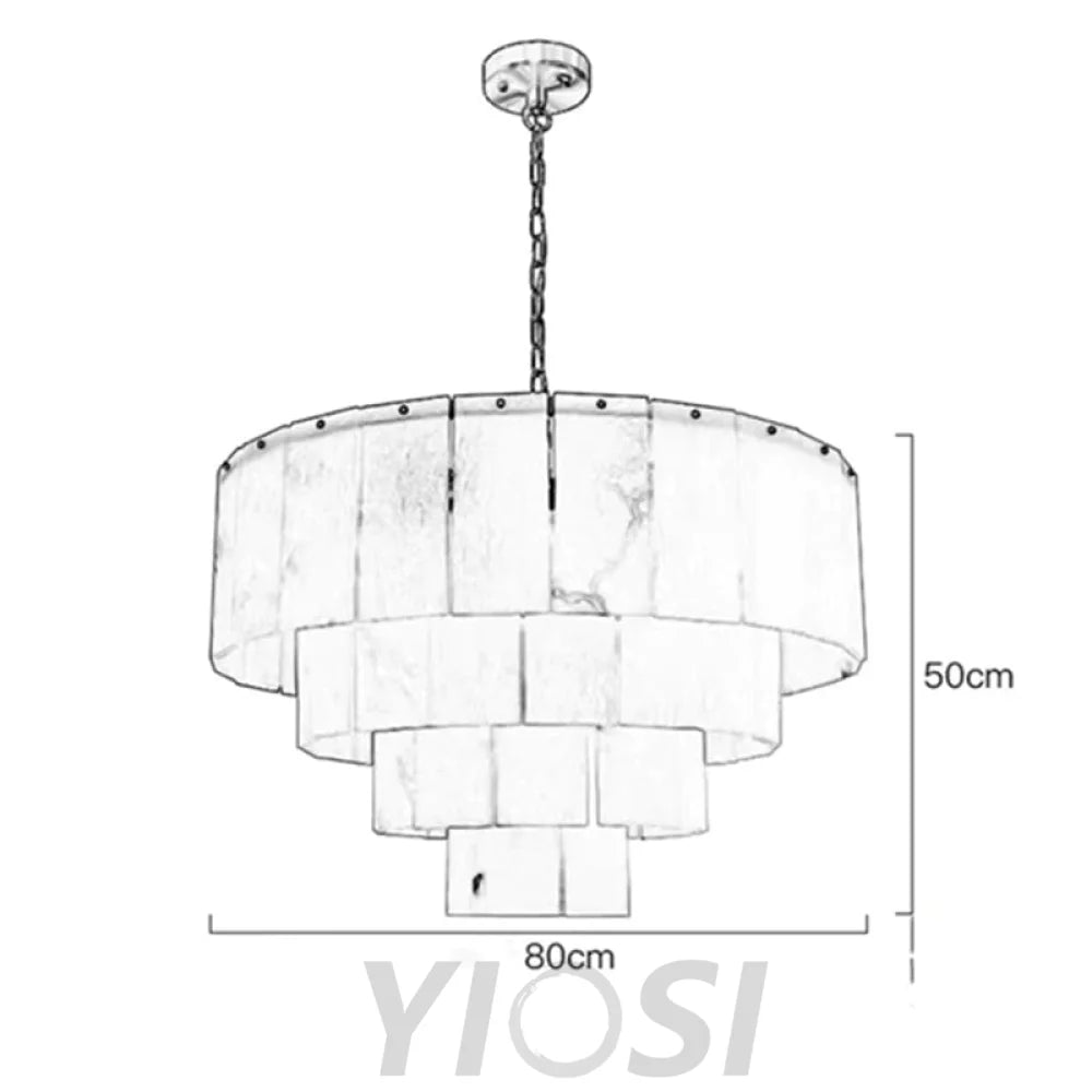 Mancy Classic 31’’ Alabaster Multi-Layer Round Chandelier Chandelier