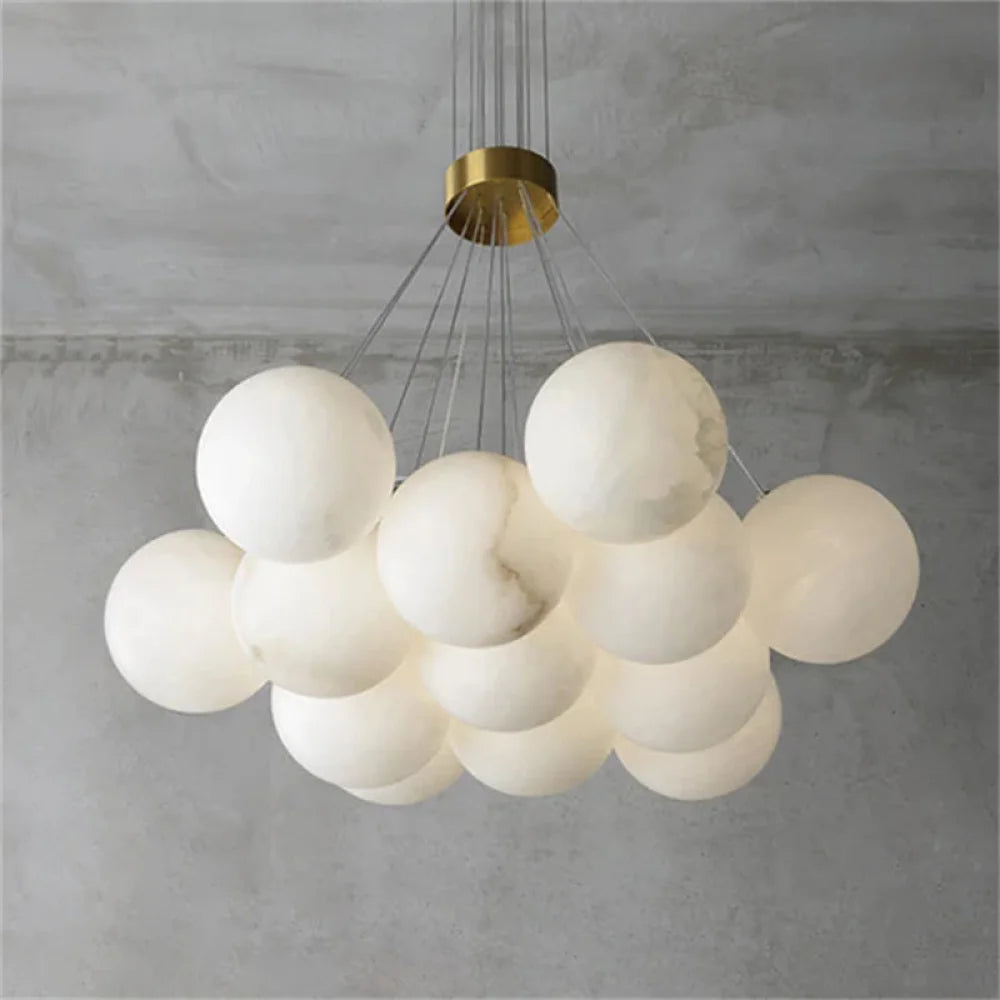 Mancy Modern Creative Alabaster Ball Chandelier 13-Lights 20’’D