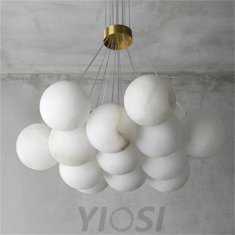 Mancy Modern Creative Alabaster Ball Chandelier