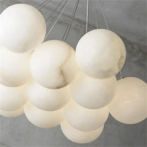 Mancy Modern Creative Alabaster Ball Chandelier 15-Lights 22’’D