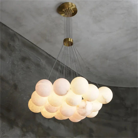 Mancy Modern Creative Alabaster Ball Chandelier 19-Lights 33’’D