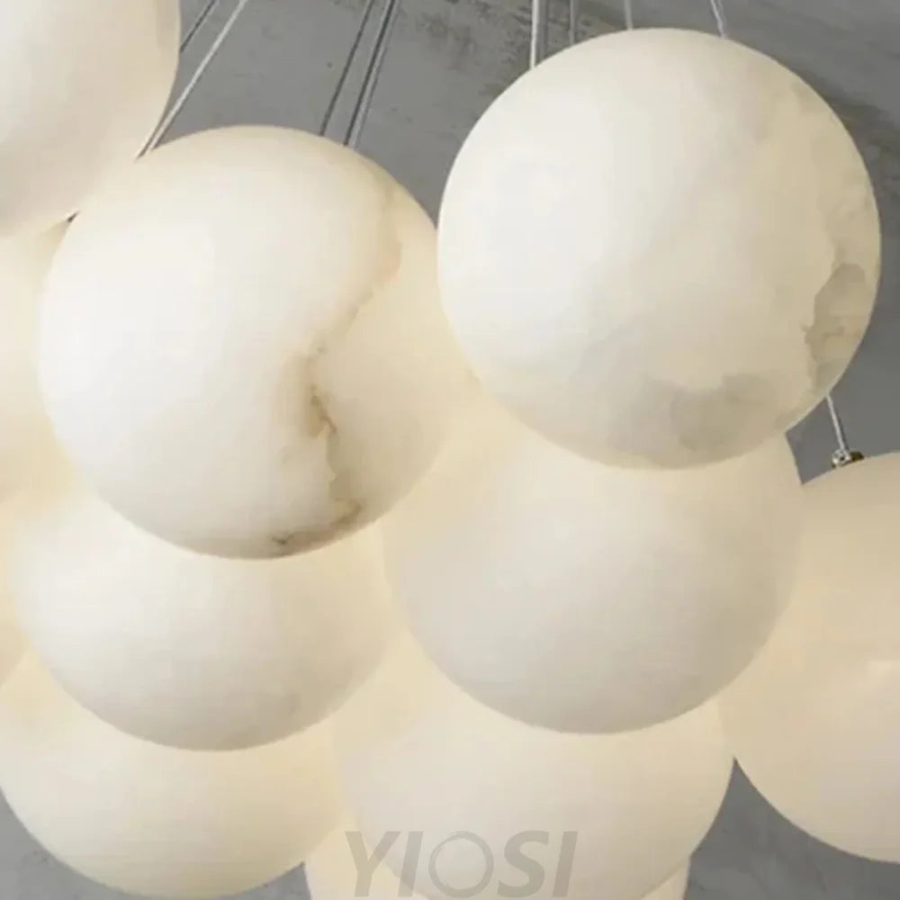 Mancy Modern Creative Alabaster Ball Chandelier
