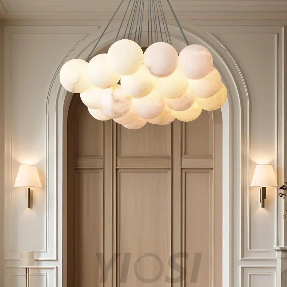 Mancy Modern Creative Alabaster Ball Chandelier