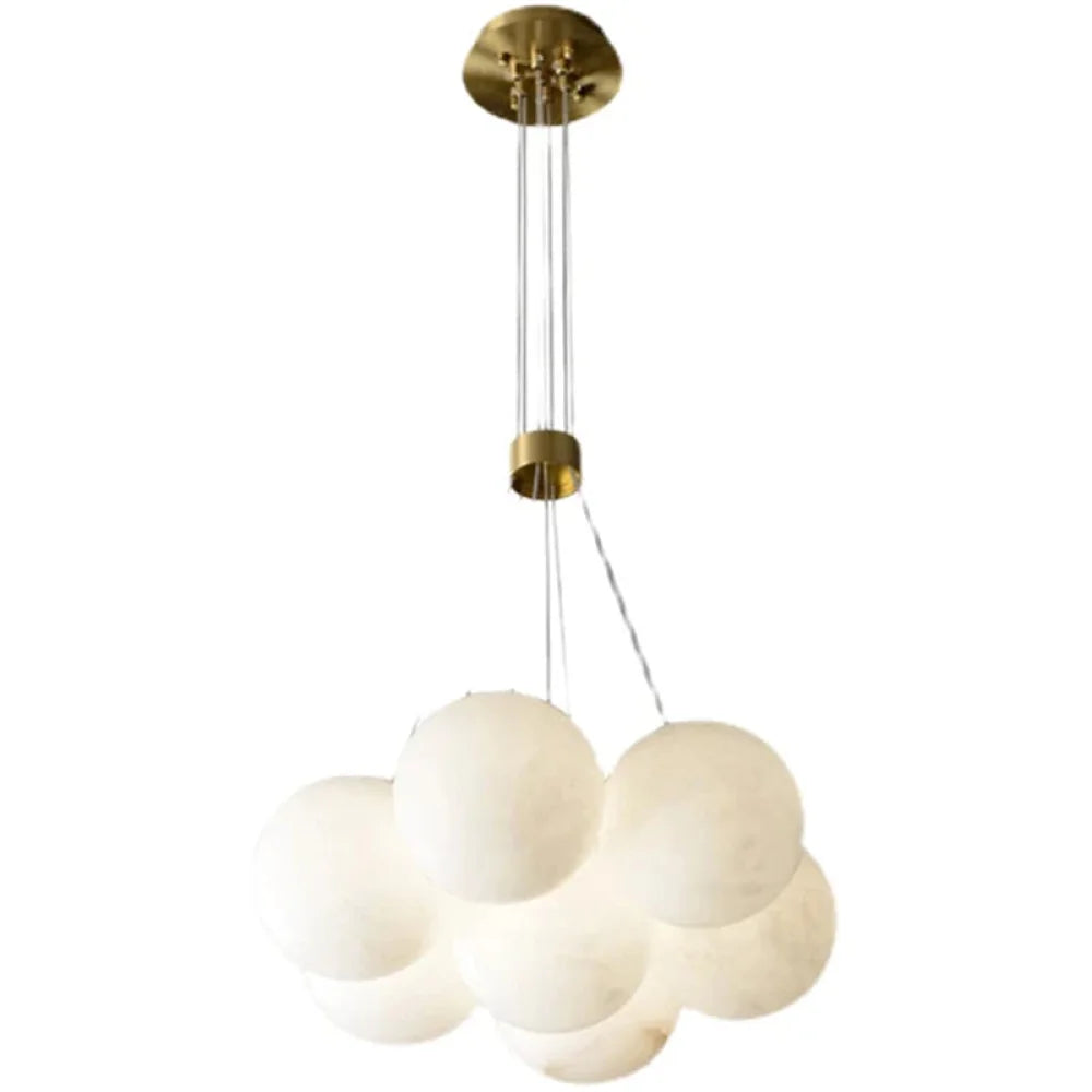 Mancy Modern Creative Alabaster Ball Chandelier 7-Lights 15’’D