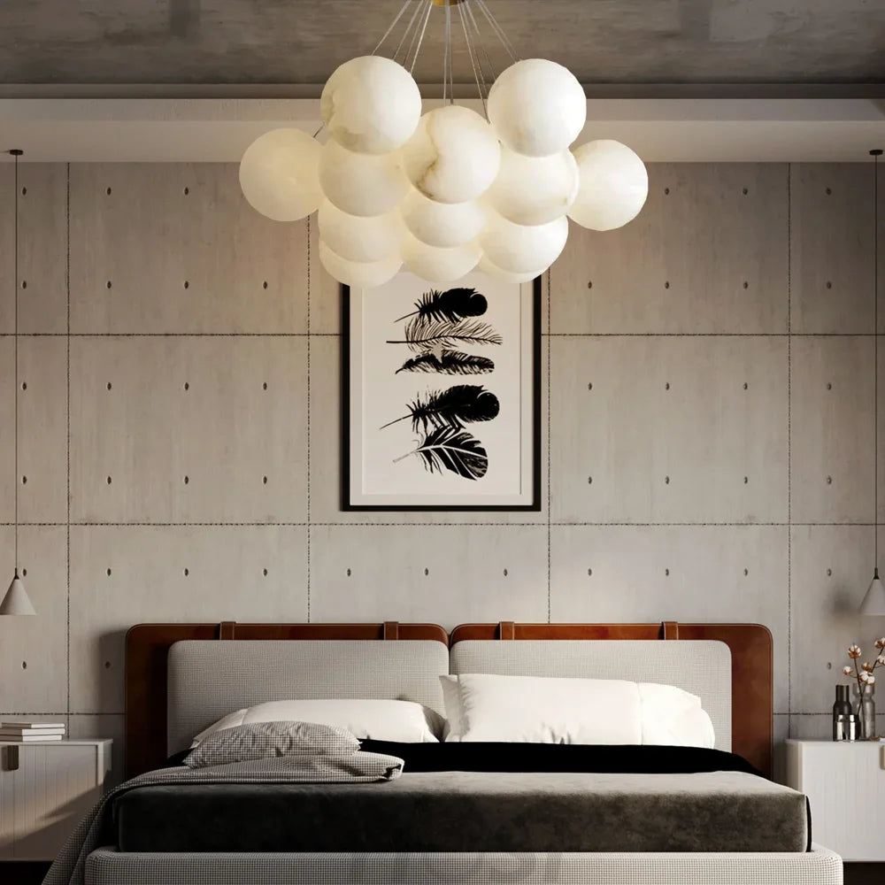 Mancy Modern Creative Alabaster Ball Chandelier