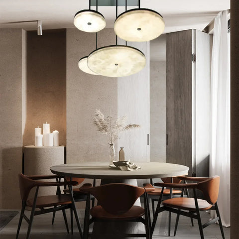 Manhattan Real Alabaster Round Mini Pendant Light