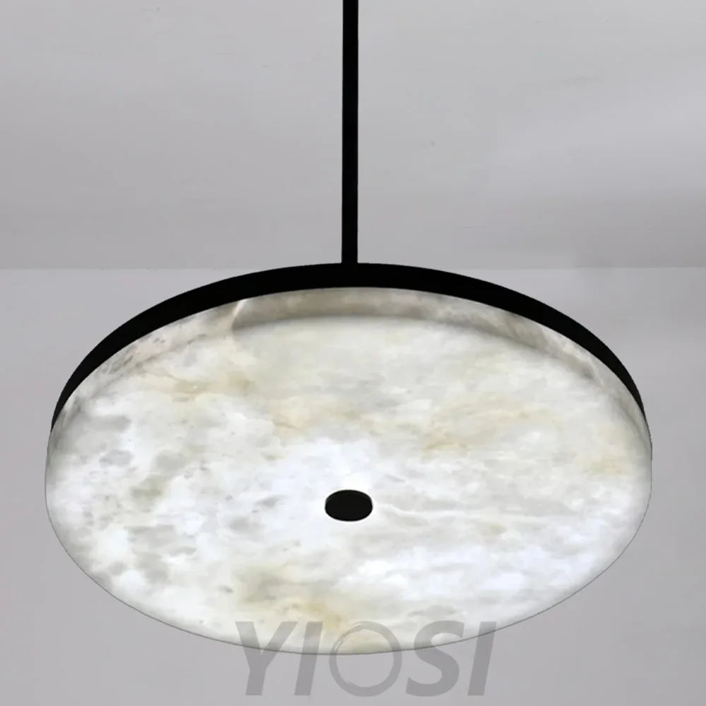 Manhattan Real Alabaster Round Mini Pendant Light