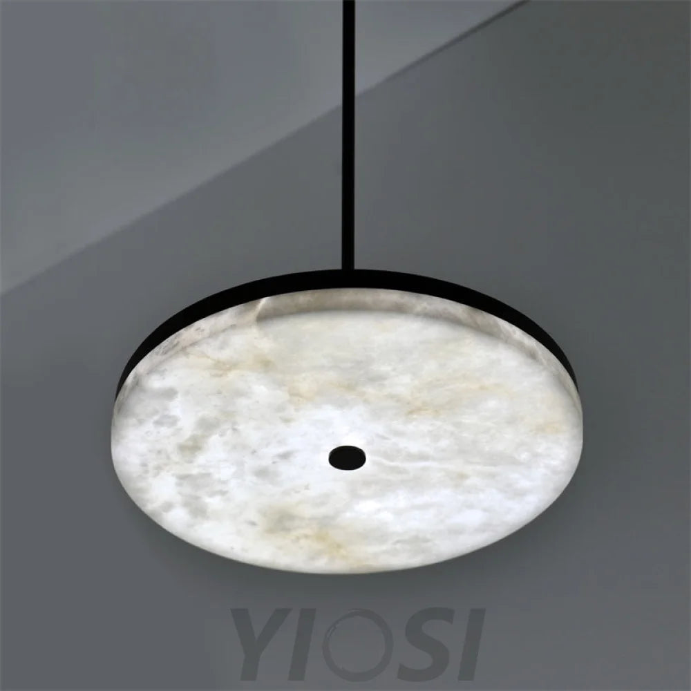 Manhattan Real Alabaster Round Mini Pendant Light