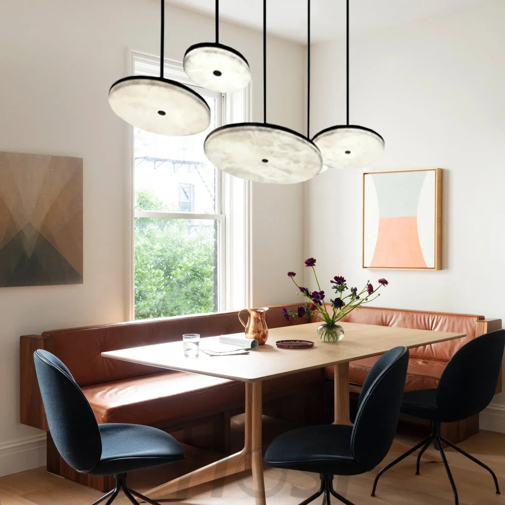 Manhattan Real Alabaster Round Mini Pendant Light