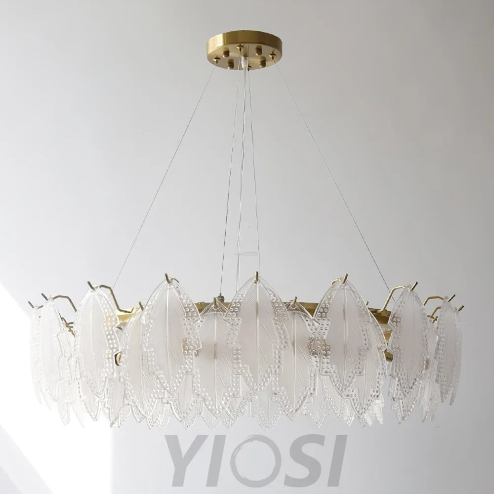 Maple Leaf Type Glass Chandelier - Cylinder-1-Yiosilamp