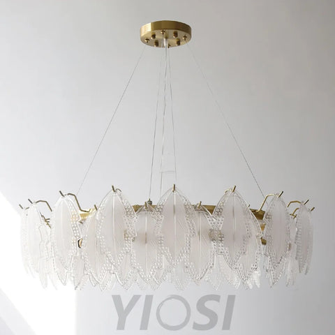Maple Leaf Type Glass Chandelier - Cylinder-1-Yiosilamp