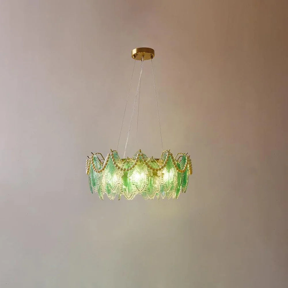 Maple Leaf Type Glass Chandelier - Cylinder-1-Yiosilamp