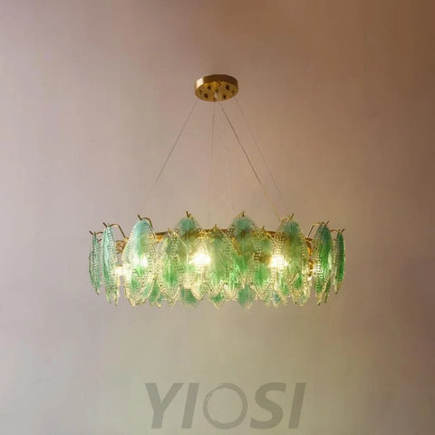 Maple Leaf Type Glass Chandelier - Cylinder-1-Yiosilamp