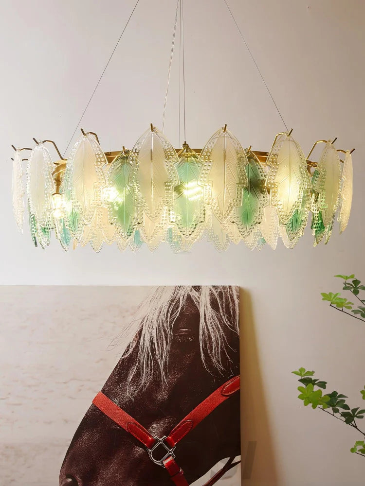 Maple Leaf Type Glass Chandelier - Cylinder-1-Yiosilamp